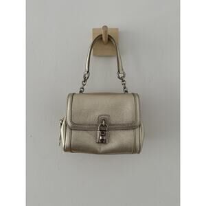 Dolce & Gabbana Miss Dolce Top Handle Leather Bag Silver